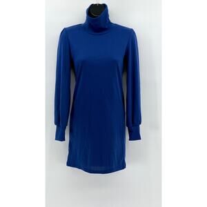 SOUTH STORE Women's Royal Blue Mock Neck Long Sleeve Dress SZ M